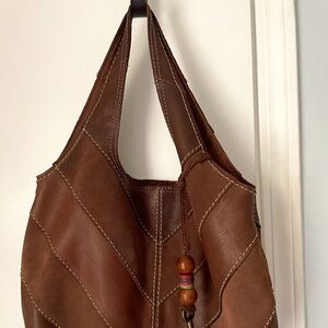 COPY - COPY - COPY - Fossil Chevron leather hobo bag